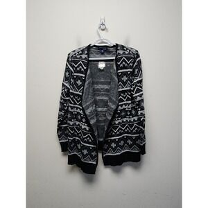 Basic Women's Editions Open Front Cardigan Size L Glitter Pattern New‎